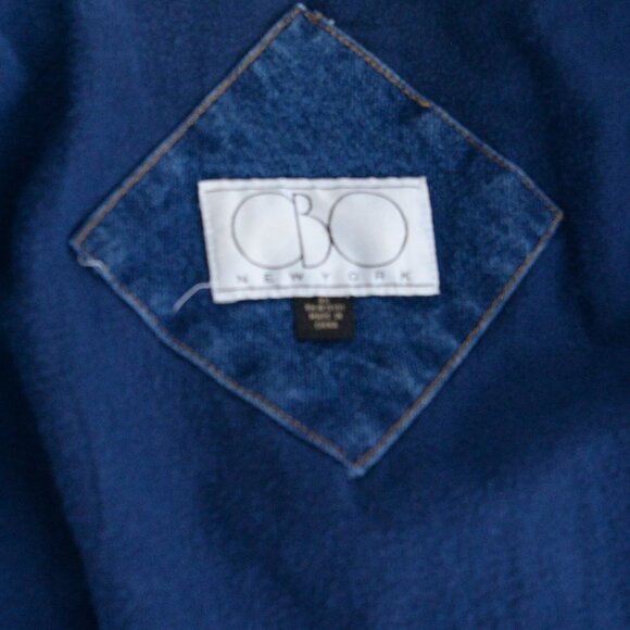 Vintage CBO New York Blue Denim w Purple & Green Block Pattern Heavy  Jacket 4X - Picture 15 of 15